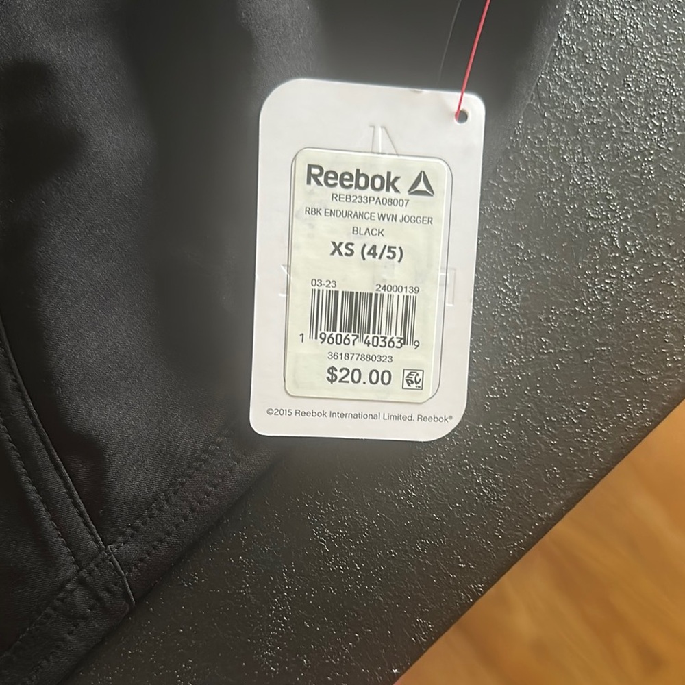 Reebok Black Joggers XS